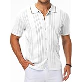 MAPICK Men's Linen Shirts Short Sleeve Button Down Casual Shirt Business Dress Clothing Beach Fashion Summer Tops