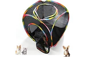 HKYLRAT Pop-Up Cat Tent with 3 Entry Holes - Collapsible Pet Shelter for Indoor Kittens, Durable Safety Design with Breathabl