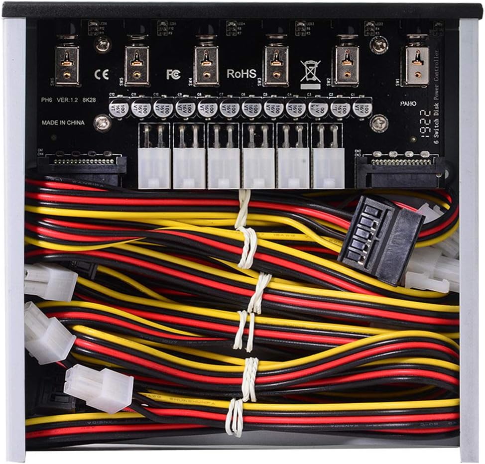 CY Hard Disk 6 Ways Control System Intelligent Control Management System HDD SSD Power Switch with 5.25 CD-ROM Bay - Image 3