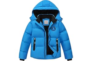 Buyboxs Boys' Winter Coat Kids Puffer Winter Jacket Thick Fleece Lined Warm Hooded Outerwear Coats for Boys Girls (4-15)