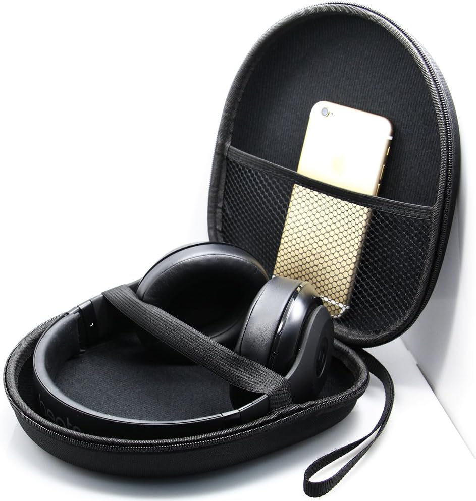 Large Headphone Case Universal Portable Protective Cover Pouch Bag Storage Box (21CM x 19CM x 6CM), Black - Image 3
