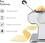 VonShef Manual Pasta Machine Stainless Steel with Clamp, Cutter & Spaghetti view 4