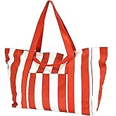 UERRUAM Extra Large Beach Bag for Women,Big Weekender Tote with Zipper and Pocket for Overnight Trip,Washable Corduroy Fabric