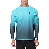 Mens Rash Guard UPF 50+ Swim Shirts UV Sun Protection T-Shirt Quick Dry Long Sleeve Beach Shirts for Fishing