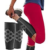 Sparthos Calf Compression Sleeve (Pair) – Leg Compression Brace for Men and Women – Shin Splint Calf Pain Relief Calves Blood Circulation Sports Support Running Walking Cycling Yoga (Black-M)