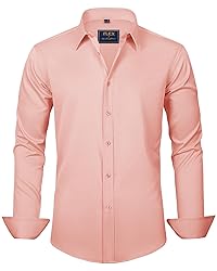 J.VER Men's Dress Shirts Solid Long Sleeve Stretch