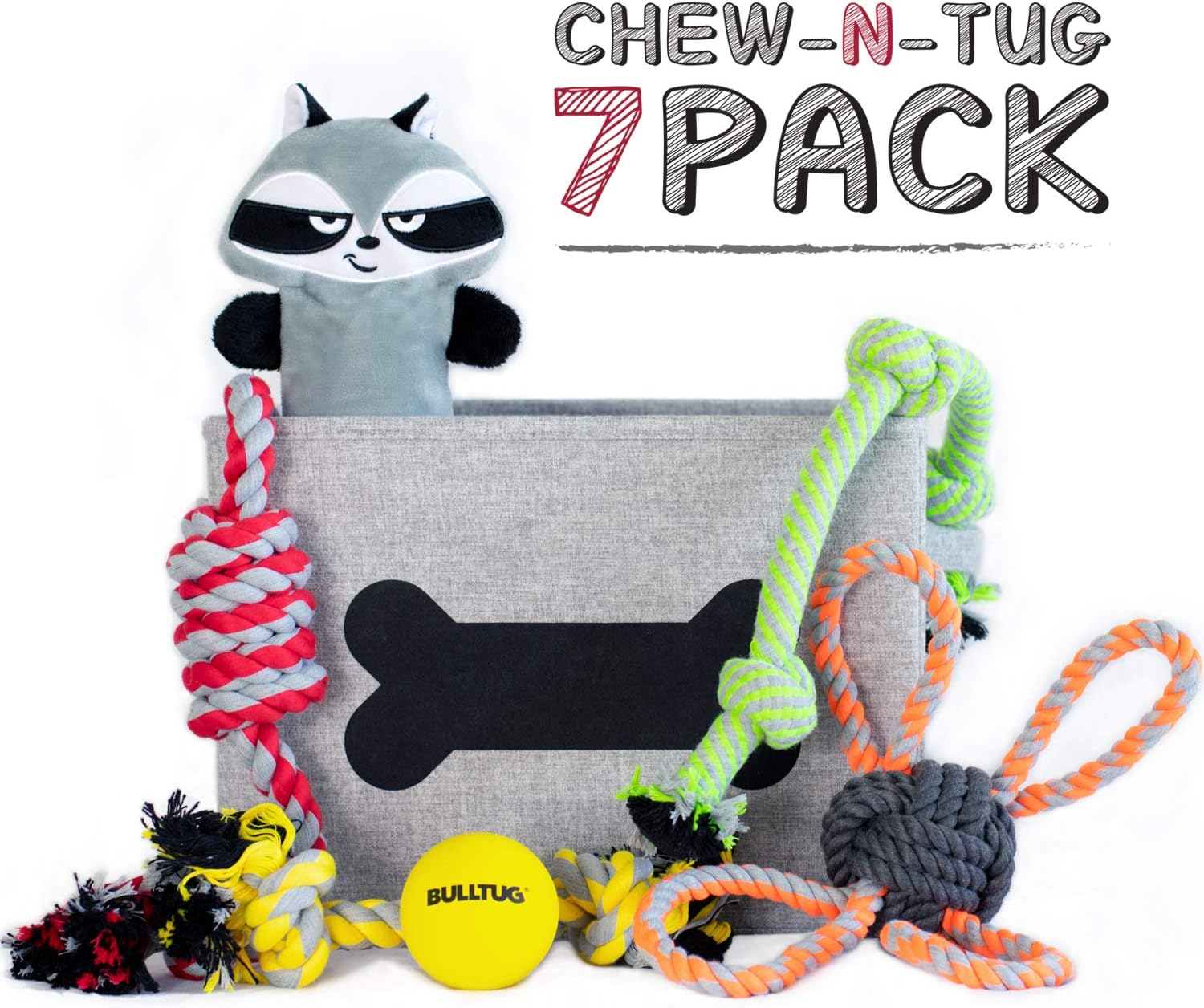 BULLTUG Dog Storage Box Bundle | Collapsible Organizer Bin for Home | Rectangle Dog Toy Basket Gift-Set