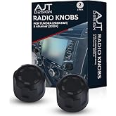AJT DESIGN Radio Knob for 2nd Gen Toyota Tundra (2020-2021) 5th Gen 4Runner (2020-2024) Impact Resistant ABS Plastic Stereo Knobs 2-Pack | Car Radio Knob Matte Black | Easy Installation | Made in USA