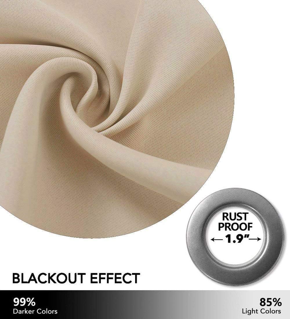 NICETOWN Outdoor Curtain Grommet Top and Bottom, Thermal Insulated Keeps The Rain Out Versatile Vertical Drape, Blackout Heavy Weight Wind Break Outdoor Drapery (52 by 108 inches,1 Piece, Tan-Khaki)