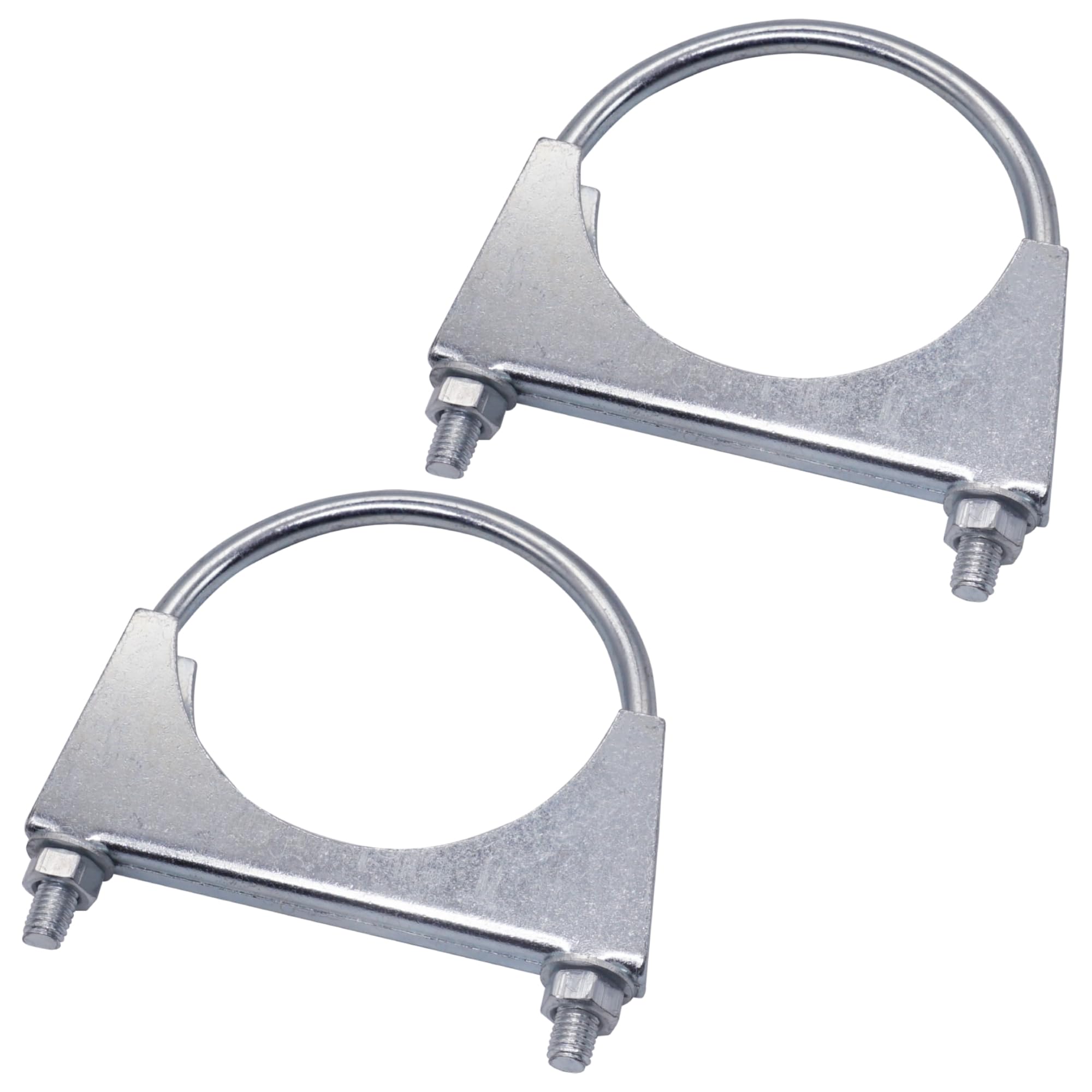 SKIR'CO (2 pcs) Pipe Clamps for 100 mm Diameter Pipes, U-Bolt Clamps, Zinc Plated Pipe Brackets