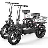 SHINEROAD Electric Scooter with Seat for Adults Teens, 650W Peak | Up to 25MPH &amp; 35Miles Range, Dual Suspension Dual Drake, 14" Foldable Escooter for Adults for Commuting, UL2272 Certified