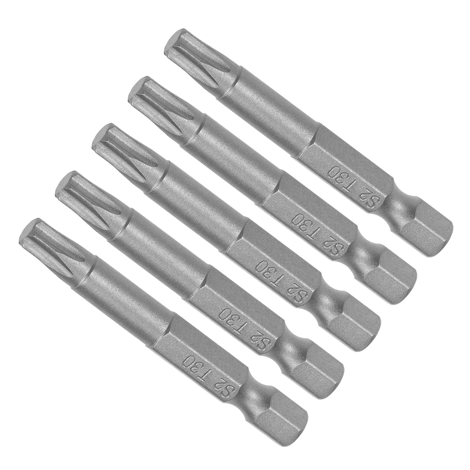 CoCud T30 Torx Head Screwdriver Bit, 2" Long 1/4 Inch Hex Shank, S2 Steel Magnetic Drill Bit Screw Driver - (Applications: for Repair Work), 5-Pieces