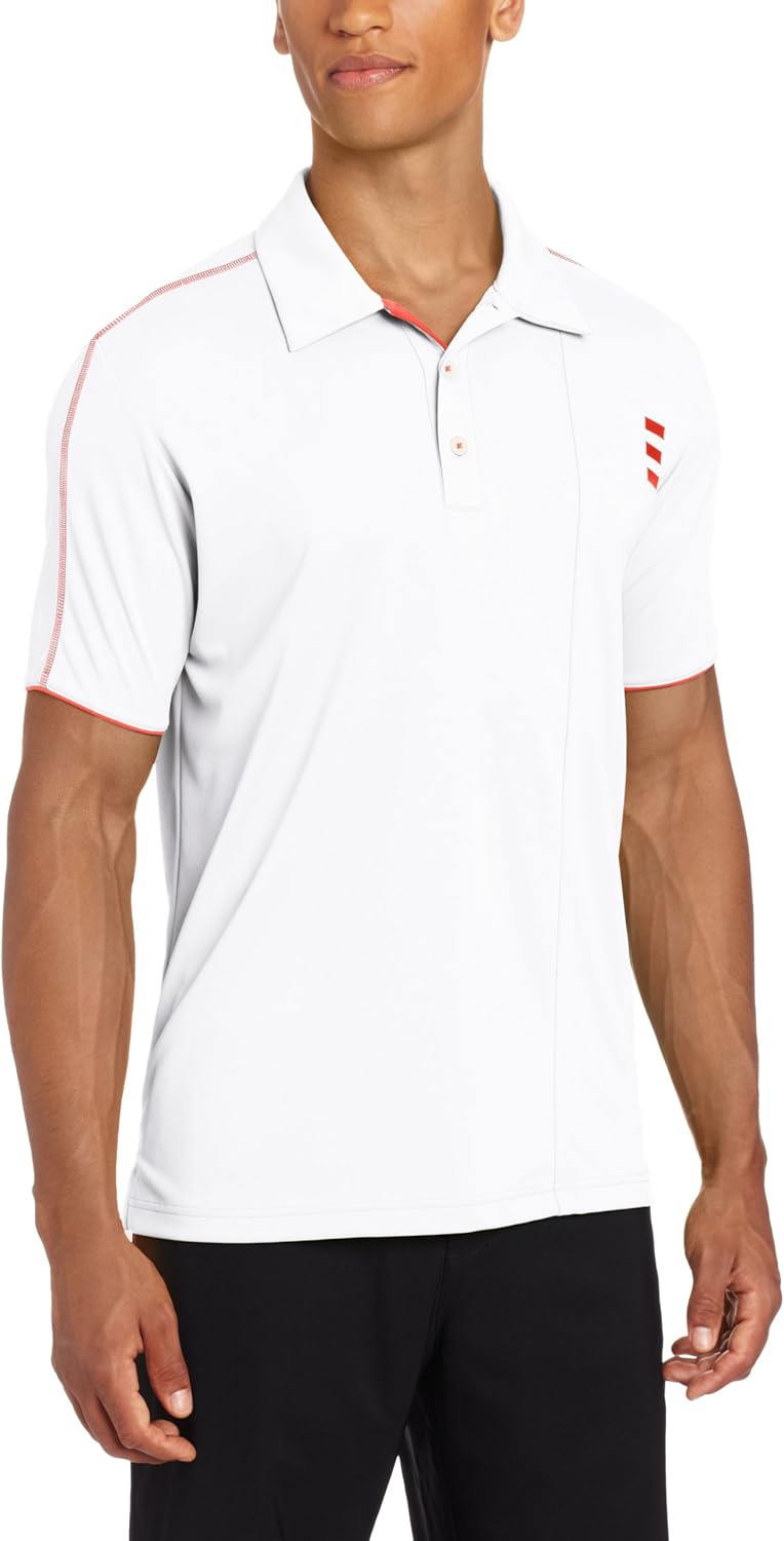 Amazon.com : adidas Golf Men's Climalite 3-Stripe Contrast Stitch Jersey Polo, White/Bright 
