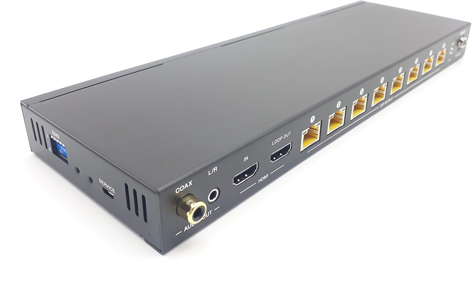 FOURKAY 1x8 4K@60Hz HDMI Splitter Extender over Cat6/7 Ethernet with 8 PoC receivers. HDMI Loop Out and Audio Extraction on TX. Send 4K up to 35m / 1080p to 60m. Remote Control source from Receivers - Image 4