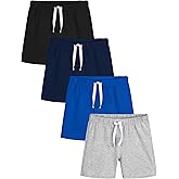 Resinta 4 Pack Baby Boys' Cotton Shorts Toddler Boy Soft Casual Pull-On Shorts Elastic Waist Kids Clothes for Summer