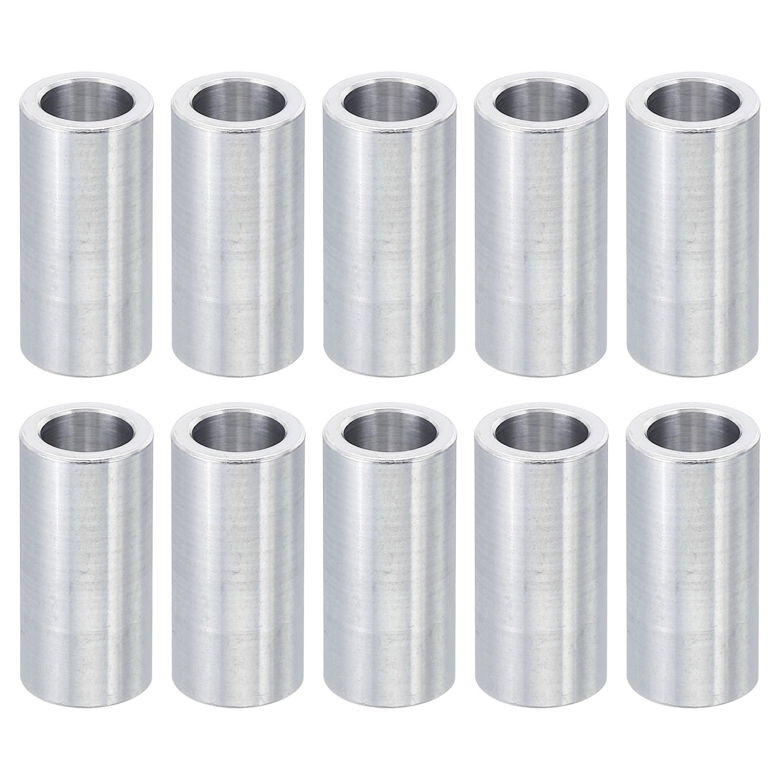 PATIKIL M8 Aluminum Spacers, 10 Pcs Metal Spacer Aluminum 8.2mm ID x 12mm OD x 25mm L Aluminum Spacer Screw Standoff Round for 5/16" or M8 Screw Bolts
