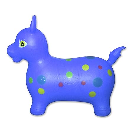 Shopo Rides on Toys Heavy Inflatable Bouncer Horse Hopper Inflatable Space Hopper Jumping Horse Ride-on Bouncy Animal -(Multicolour) (Blue)