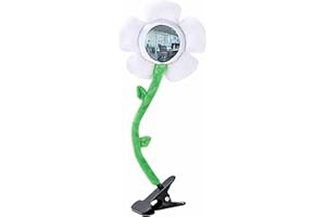 HOUSYLOVE Clip On Mirror, Cubicle Mirror To See Behind You, Clip On Security Mirror, Office Mirror To See Behind You, Desk Mirror To See Behind You, Clip Mirror, Desk Rear View Mirror Office, Flower Style, 1PC