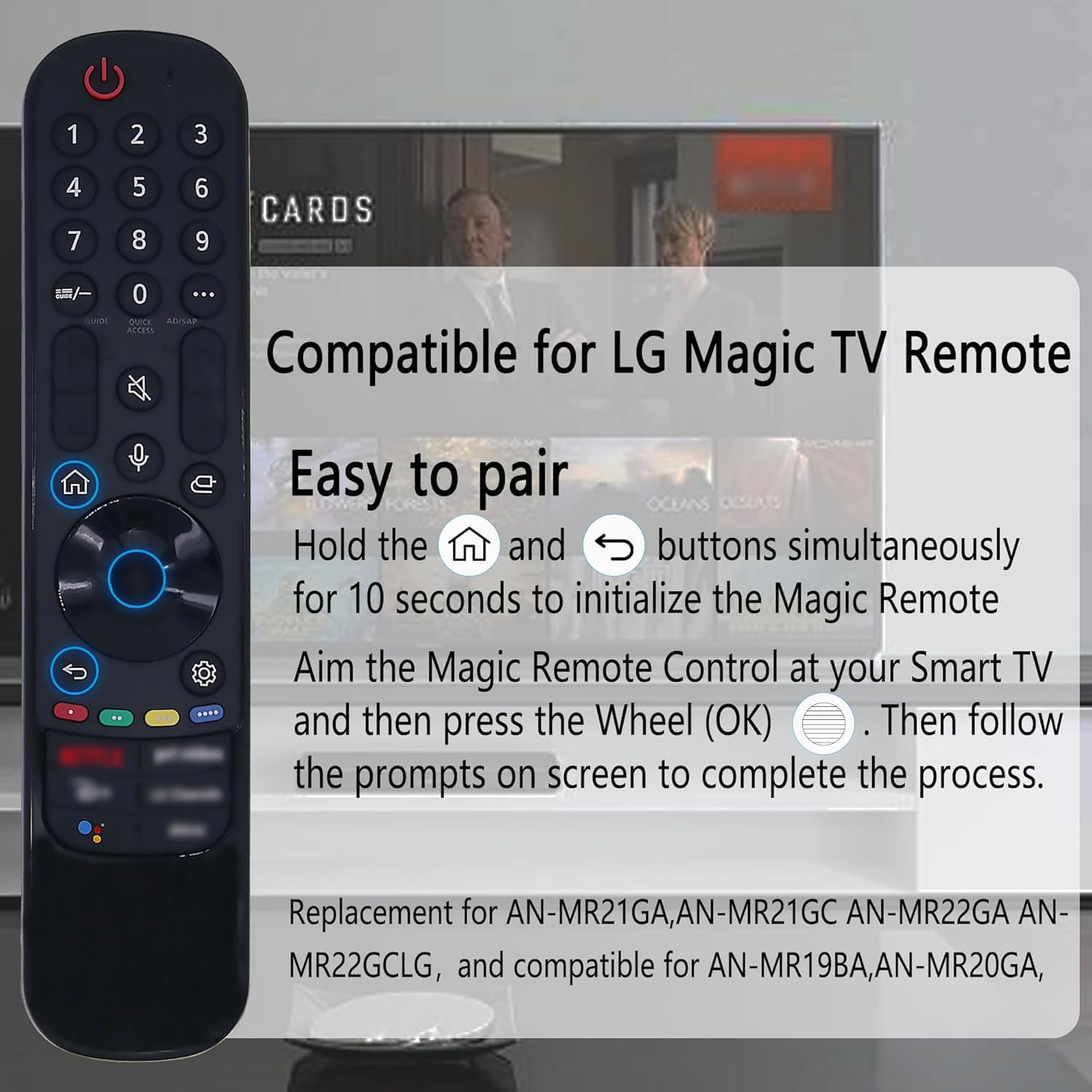 Photo 1 of Magic Remote AN-MR22GA LG Replacement Remote Control for LG Smart TV AKB76039902 with Voice and Pointer Function,Compatible for 2022-2020 TVs,4K,8K,OLED,QNED,NANOCell etc.