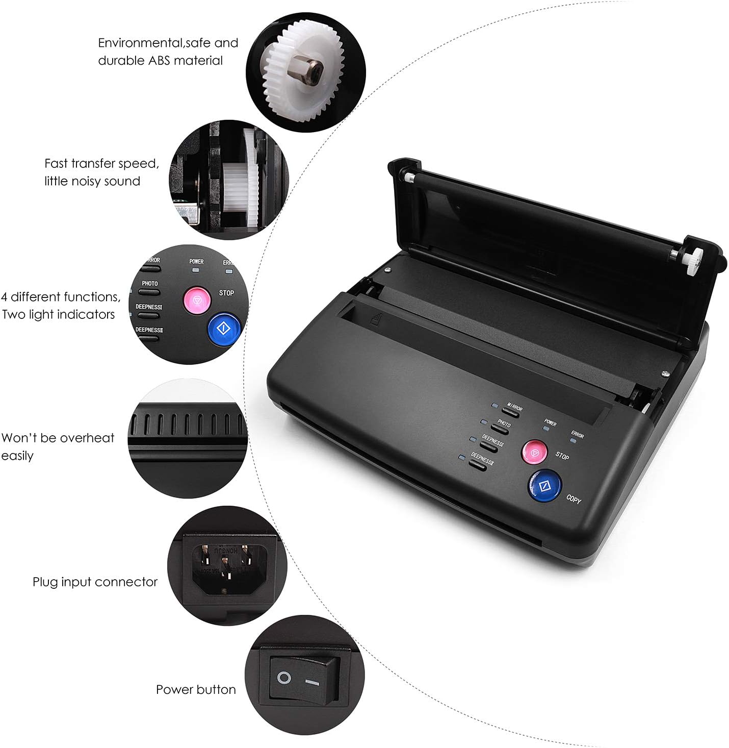 TATELF Tattoo Stencil Printer Tattoo Transfer Machine Thermal Machine Professional Tattoo Copier Printer for Tattoo Artists DIY Tattoos - Image 3