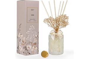 UCC Premium Reed Diffuser Set with Preserved Flower Reed Sticks, 6.76 fl oz Highly Scented Room Diffuser Home Fragrance Essential Oil Reed Diffuser for Bedroom Bathroom Home Décor Office