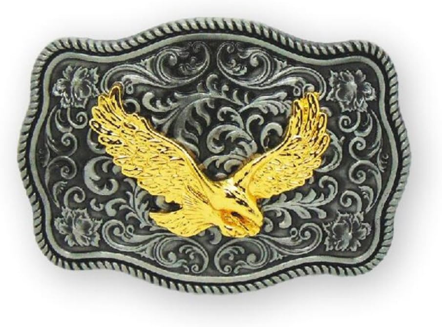 KeCol Golden Bull Long Horn Deer Ealge Vintage Belt Buckle