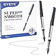 EYEYE Rollerball Pens 0.5mm, 6 Black 6 Blue Roller Ball Pen Extra Fine Point Quick Dry, Liquid Ink Pens Fine Point Smooth Writing Pen for Journaling, Note Taking, Office, School Supplies
