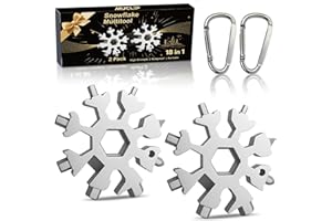 Stocking Stuffers for Men 2025,18-in-1 Snowflake Multi Tool 2 Pack,White Elephant Gifts for Coworkers,Adults,Stainless Steel 