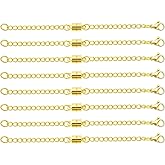 Qulltk Magnetic Necklace Extender 14K Gold Adjustable Chain Extenders for Necklaces,Magnetic Jewelry Clasps and Closures for Women