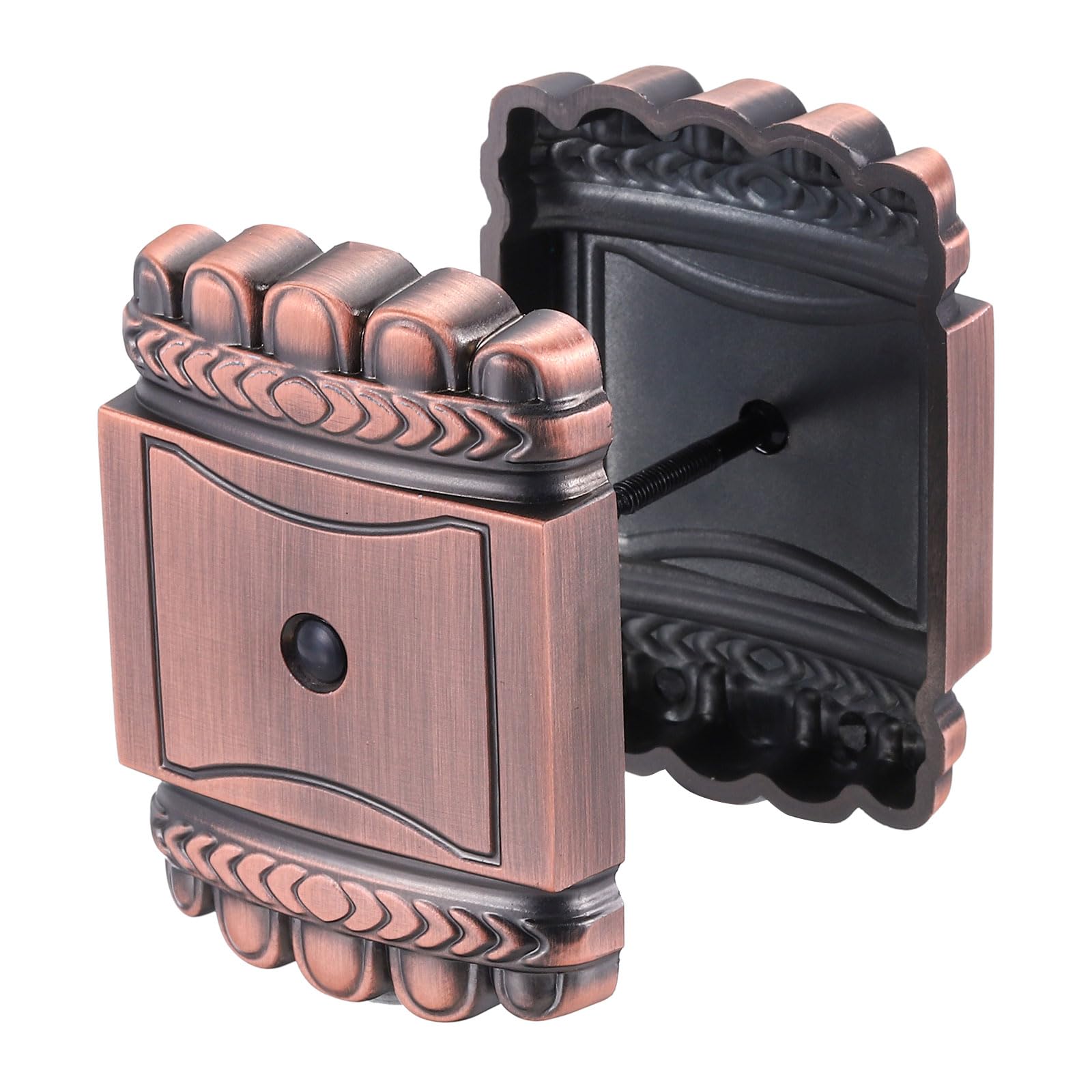 PATIKIL Door Hole Cover Plate, 2-2/5 Inch Zinc Alloy Deadbolt Cover Plate Square Door Reinforcement Plate for Door Hole Filling (Chrome Plated)