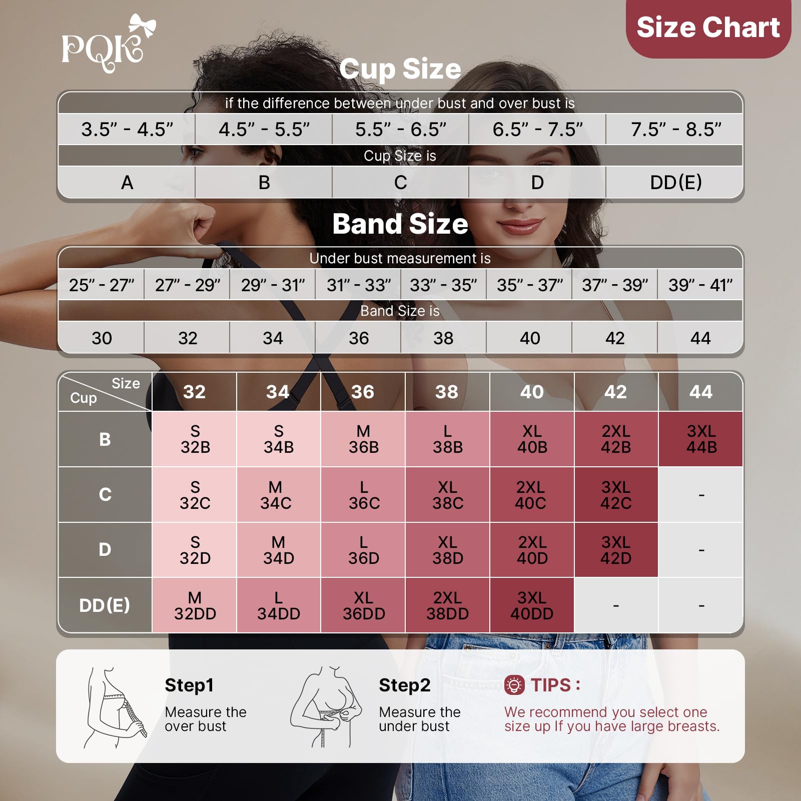 PQK Bras No Underwire for Women Comfortable Wireless Seamless T Shirt Bras Wavy Edge Full Coverage Push Up Bra (Size S Black)