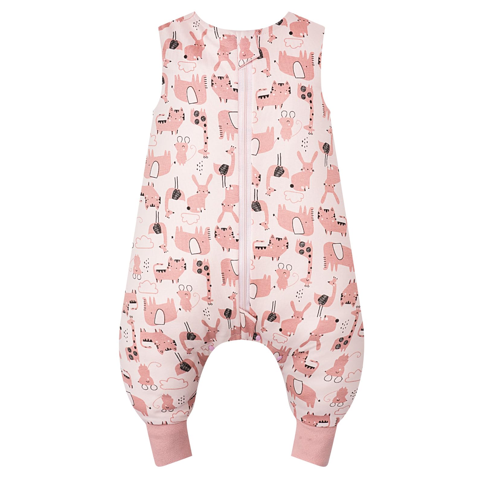 WYTbaby Baby Sleeping Bag with Legs 1.0 Tog, 100% Cotton Sleeveless Baby Sleep Sack Toddler Wearable Blanket for Boys and Girls, 70cm/6-18 Months — image 1