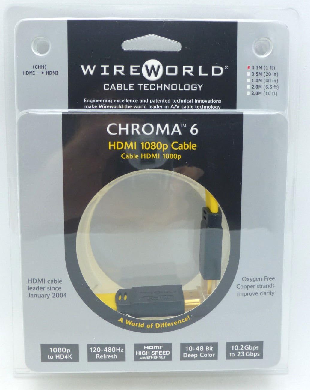 WireWorld Chroma 6 HDMI 0.3 Meter 1 Foot Long HDMI Cable Amazon.ca