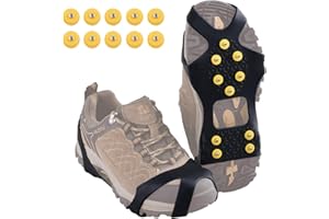 JEELAD Ice Cleats for Shoes and Boots Anti-Slip Rubber Traction Durable Winter Grips Snow Shoe Spikes for Walking Jogging Hik