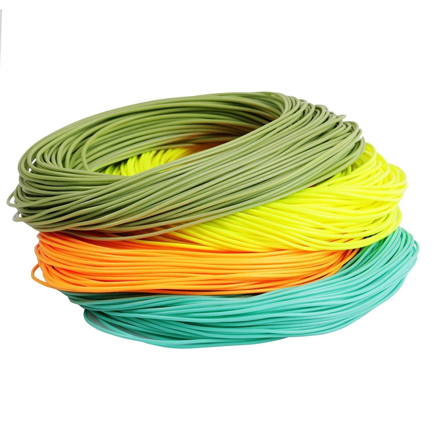 MAXIMUMCATCH Maxcatch Weight Forward Floating Fly Line 100ft Yellow, Orange, Teal Blue, Moss Green (1F-10F) (Pink with 2 welded loops, WF5F)