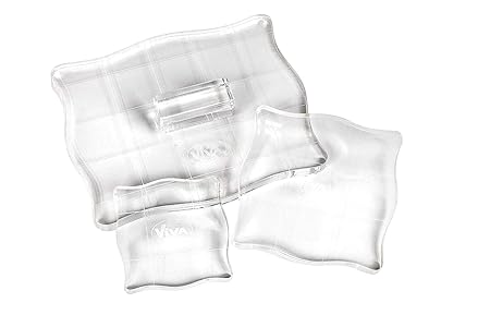 Viva Decor VD400390100 Acryl-Stempelblöcke mit Griff, 3er-Set, Synthetic Material, durchsichtig, 7x7, 10x10, 13x16 cm