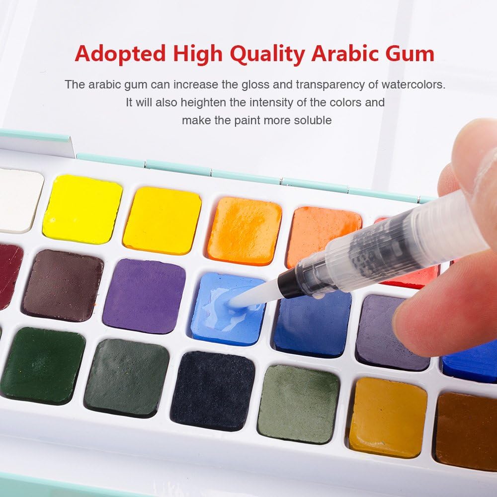 Paul Rubens Watercolour Paint Set 36 Vivid Colors in Pocket Box with Metal Ring and Bonus Watercolor Brush - Image 4