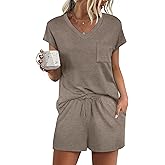 RUMIA Pajamas for Women 2 Piece Cap Sleeve Lounge Short Sets with Pockets (S-3XL)