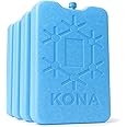 Kona Ice Packs for Lunch Boxes - No Ice Bags Required - Reusable Long Lasting Cooler Ice Packs (-5C) Small Thin Freezer Packs - Freezes in 25 Minutes (Set of 4)