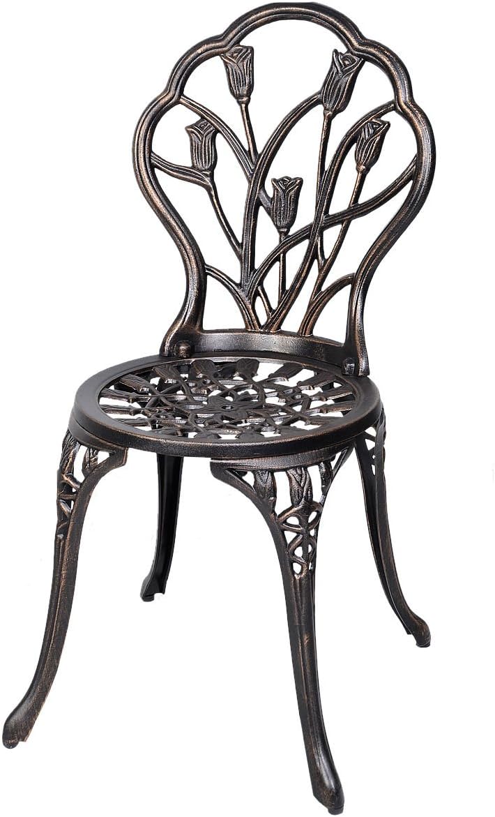 clearance bistro patio sets on Amazon Com Casart 3 Pcs Bistro Set Cast Tulip Design Antique Outdoor Patio Furniture Weather Resistant Garden Round Table And Chairs Set W Umbrella Hole Tulip Design Garden Outdoor