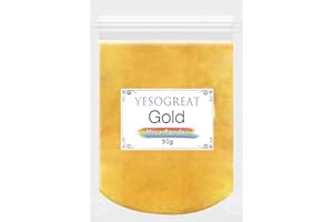 YESOGREAT Gold Mica Pigment Powder, 50g Mica Powder for Candle Making Soap Making, Shimmer Resin Pigment Powder for Resin Art, Lip Gloss, Bath Bomb,Slime, Acrylic Nails