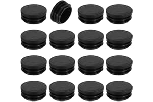 uxcell 16 Pcs Round Plastic Plug, Black Tubing End Cap Plugs, 40mm(1.57 Inch) Furniture Leg Pipe Insert, Glide Protection for