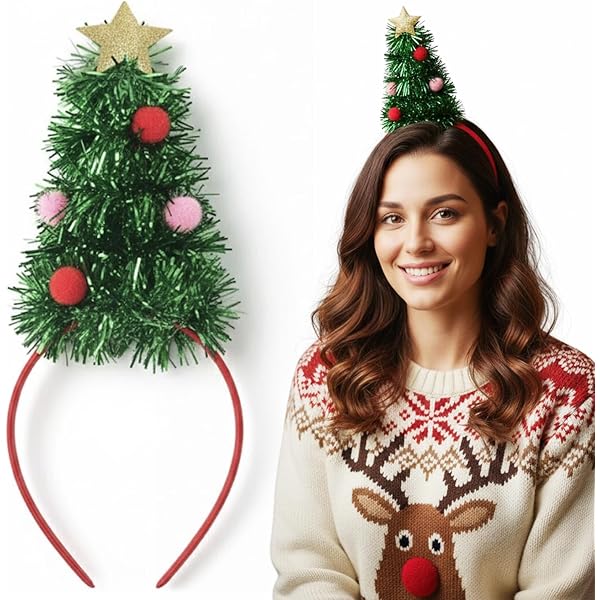 Claire's Christas Headband, Red Sequin & Holly Large Bow Hairband - View #3