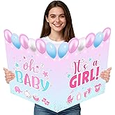 Baby Shower Decorations, Large Baby Shower Card for Girl, Baby Shower Card with Envelope, Pink It's a Girl Welcome New Baby Guest Book for BB Shower Party Decorations, Baby Shower Gifts for New Mom, New Parents