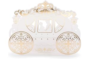 Weddingstar Cinderella Wedding Carriage Favor Box - Pack of 10