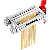 Pasta Maker Attachment for KitchenAid Stand Mixers, 3 in 1 Set Pasta Machine Attachment Included Pasta Sheet Roller, Spaghett