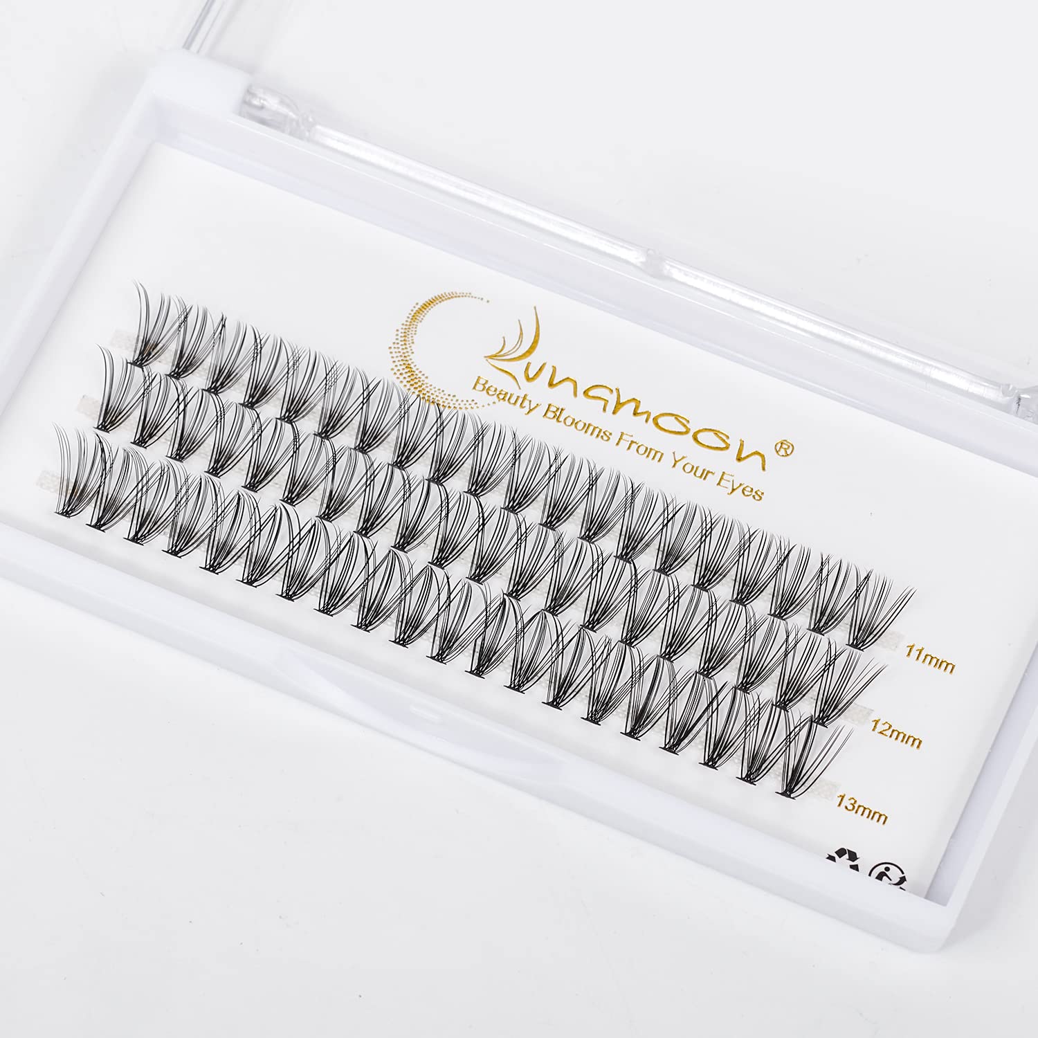 Lunamoon DIY Cluster Eyelashes, Individual Eyelashes for Eyelash Extension, DIY Individual Lashes, Eyelash Clusters, Individual False Eyelashes, Cluster Lashes, DIY Eyelash Extension (20D-D-0.07,