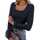 ANRABESS Womens Long Sleeve Shirts Scoop Neck Ribbed Knit Slim Fitted Tops Casual Basic Tee 2025 Fall Fashion Outfits Clothes