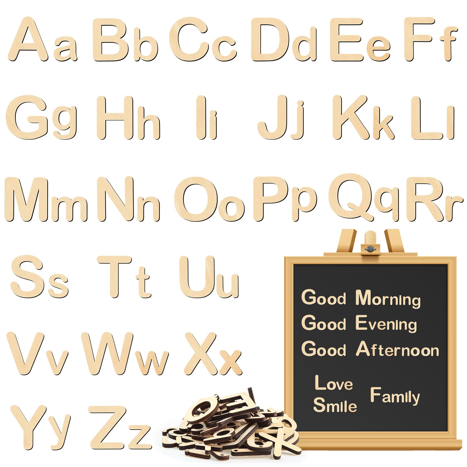 Photo 1 of Xuhal 52 Pieces Letter Wooden Alphabet Magnets Fridge Alphabet Kindergarten Gift for Preschool Students Home Classroom Learning Back to School Supplies Classroom Exchange Gifts