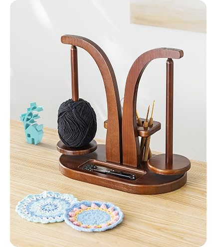 Yarn Storage Solution Magnetic Yarn Spinner Holder - Wooden Yarn Spool ...